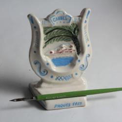 Porte plume porcelaine Ondine Genevoise Cannes Pâques 1953