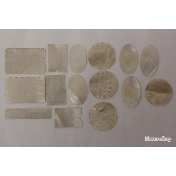 15 Jetons de jeu en nacre Chine