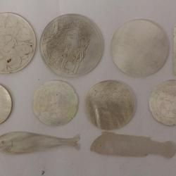 10 Jetons de jeu en nacre Chine