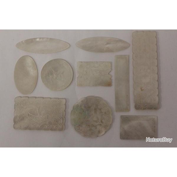 10 Jetons de jeu en nacre Chine