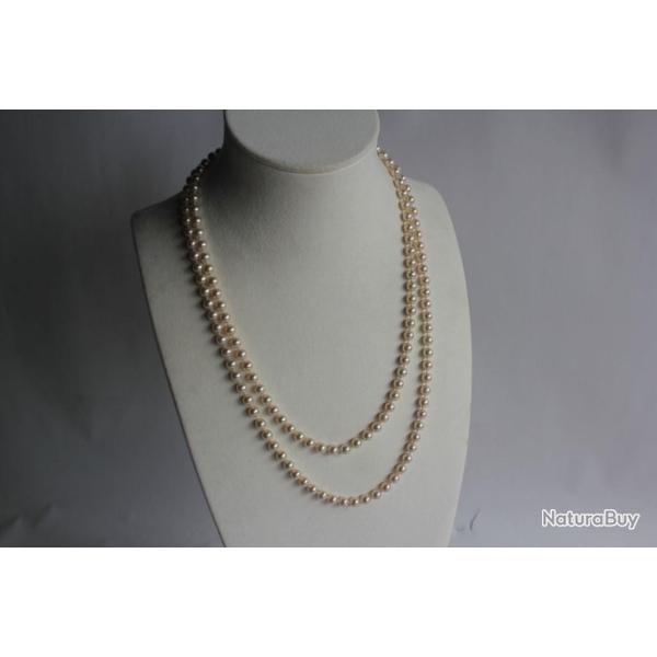 Collier sautoir perles de culture et or