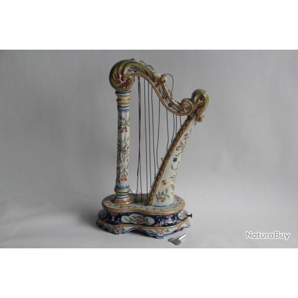 Harpe fa�ence Fourmaintraux fr�res Desvres Boite � musique