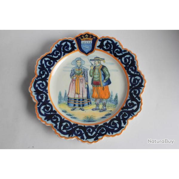 Assiette fa�ence Henriot Quimper Bretons