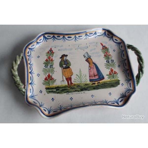 Plateau fa�ence Henriot Quimper Couple Bretons