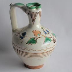 Pichet à eau hongrois terre vernissée 1903 Emlék Art populaire