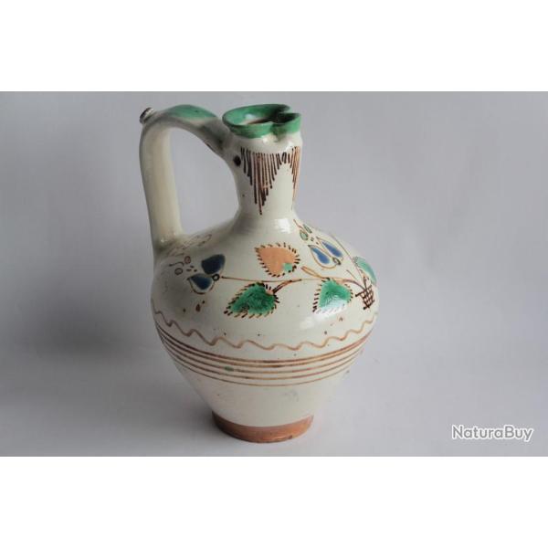 Pichet � eau hongrois terre verniss�e 1903 Eml�k Art populaire