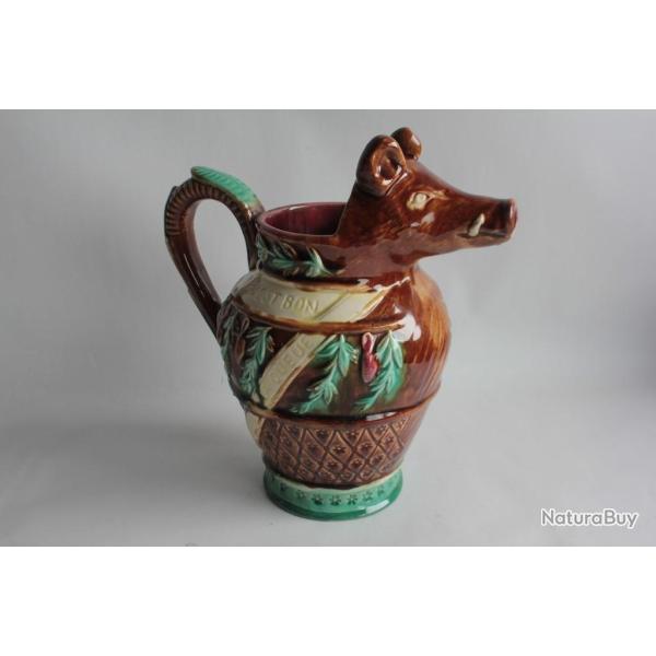 Pichet zoomorphe barbotine Sanglier Tout est bon