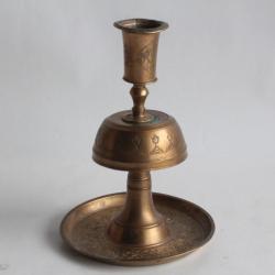 Bougeoir bronze gravé Iran Qadjar Perse XIXe siècle