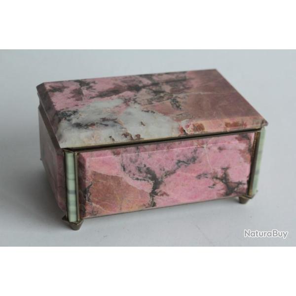 Ancien Coffret � bijoux pierre Rhodonite