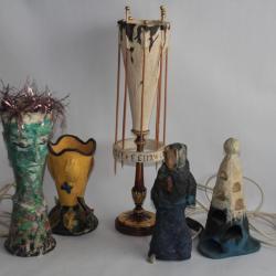 Lot Sculptures Lampe papier mâché artiste