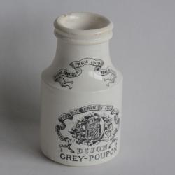 Pot de moutarde GREY POUPON Dijon faïence Sarreguemines