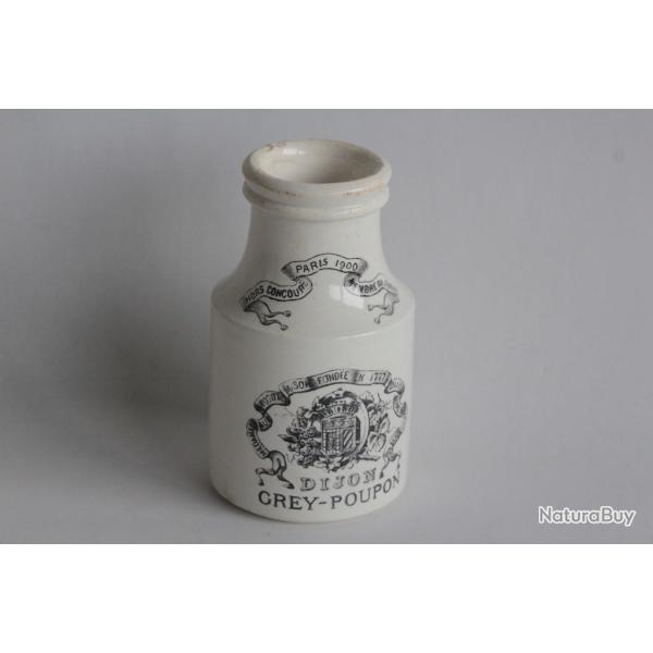 Pot de moutarde GREY POUPON Dijon fa�ence Sarreguemines