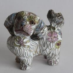 Chien émaux cloisonnés Chine