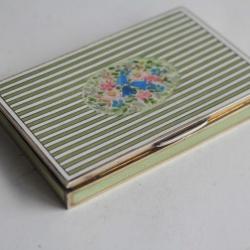 Poudrier argent &eacute;maill&eacute; et vermeil Georg Adam Scheid