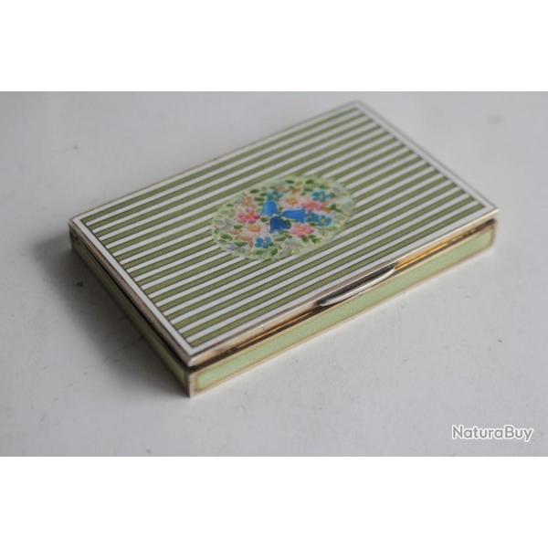 Poudrier argent �maill� et vermeil Georg Adam Scheid