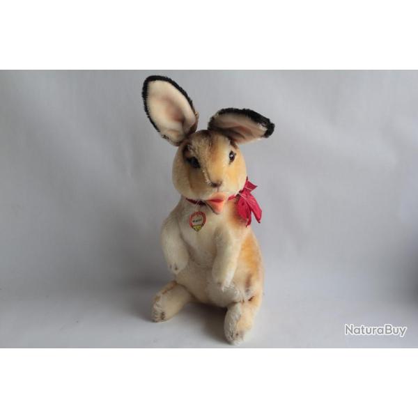 STEIFF Ancienne grande peluche Lapin Manni jouet
