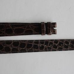 OMEGA Bracelet vintage montre croco marron 16 mm