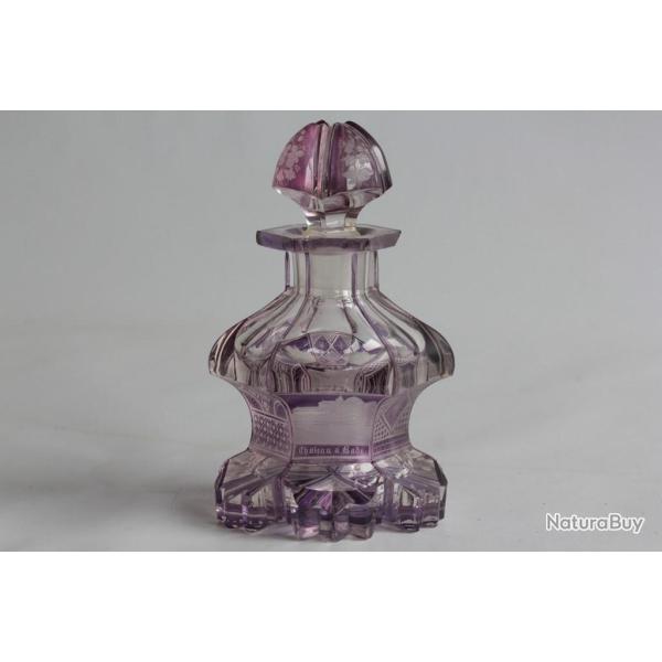 Flacon � parfum cristal Boh�me Ch�teau � Bade Allemagne XIXe si�cle