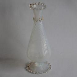 MURANO Vase verre opalescent spiralé