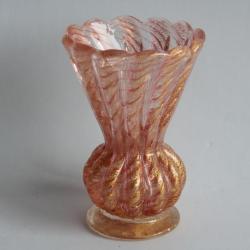 MURANO Vase verre Cordonatto d'oro Barovier Toso