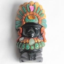 Sculpture obsidienne et pierres Maya Mexique Aztèque