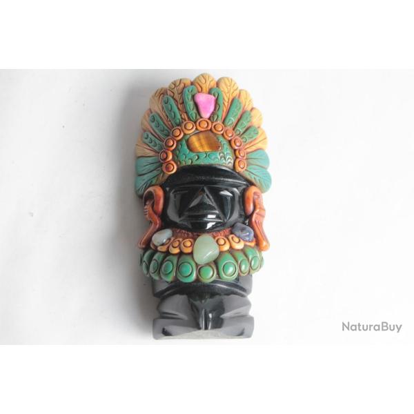 Sculpture obsidienne et pierres Maya Mexique Azt�que
