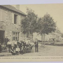 CPA Haute-Loire Chambon-sur-Lignon carrefour Cabine Téléphonique Tavas