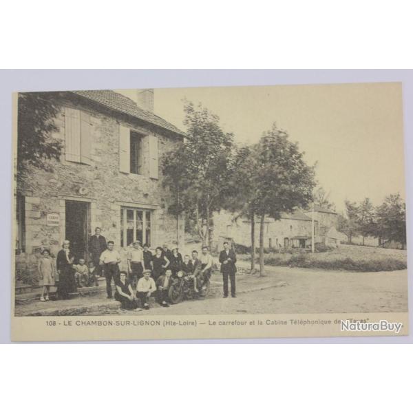 CPA Haute-Loire Chambon-sur-Lignon carrefour Cabine T�l�phonique Tavas