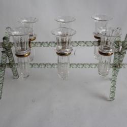 Bouquetière de table verre filigrané Napoléon III