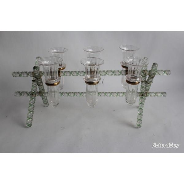 Bouqueti�re de table verre filigran� Napol�on III