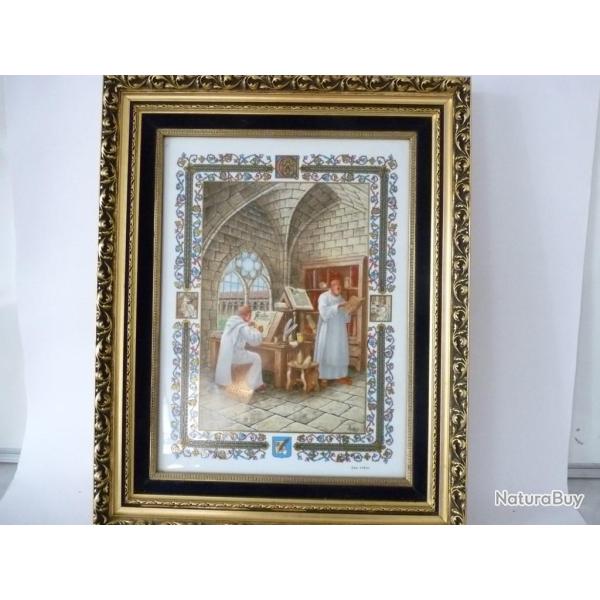 Peinture Enluminure sur porcelaine  Moyen Age  Pierre de Hugo