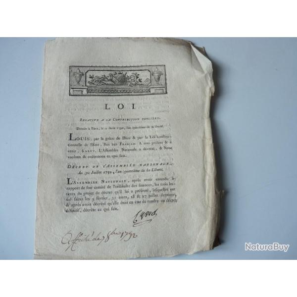 Loi Relative A La Contribution Fonci�re XVIIIe si�cle