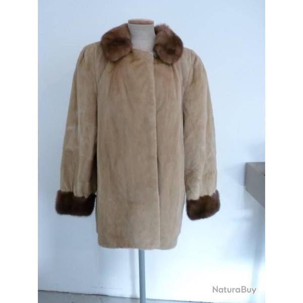 Veste fourrure vintage poulain et vison