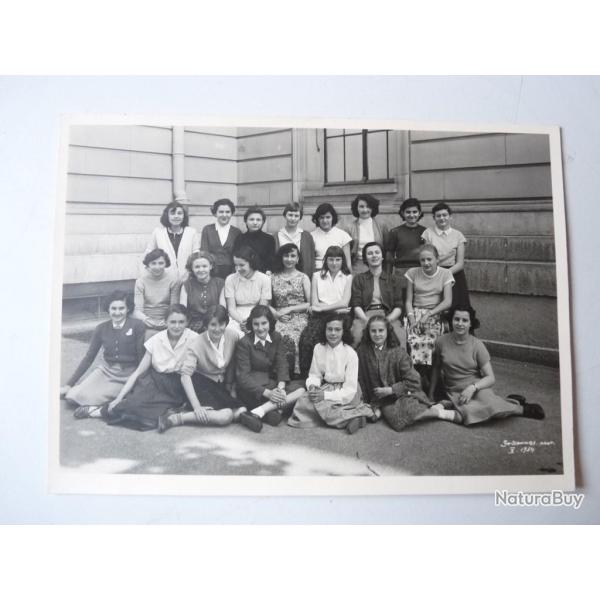 Photo d'�cole de filles a Gen�ve 1954 d�dicac�e Boissonnas