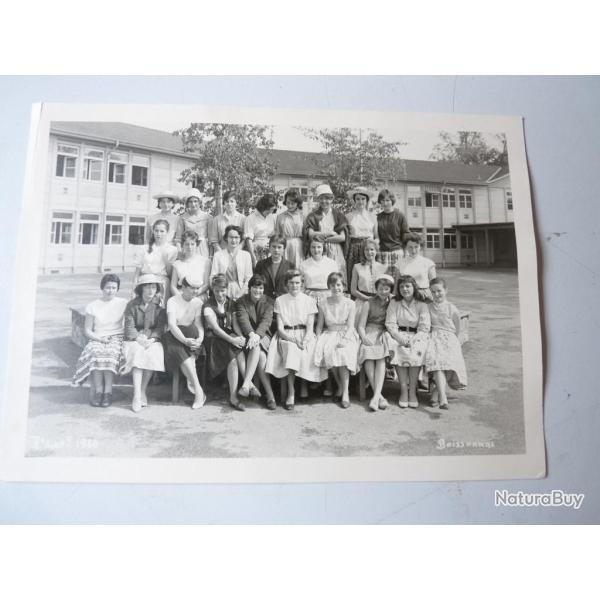 Photo d'�cole de filles a Gen�ve 1960 d�dicac�e Boissonnas