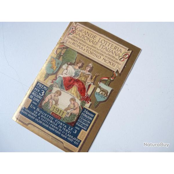 Calendrier Loterie Nationale Italienne 1911 Lotteria Rome Turin