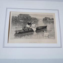 Gravure Beau Temps Edmond Charles YON d'après Heilbuth