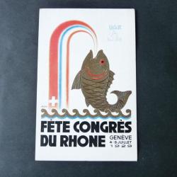 CPA Fête Congres du Rhône 1929