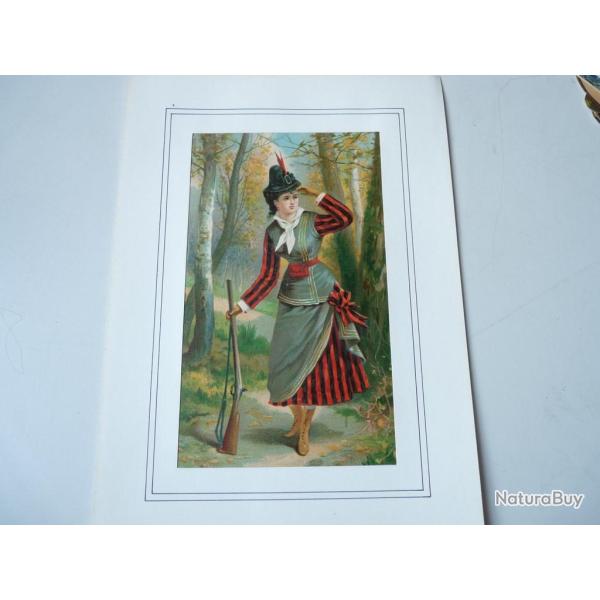 Chromo  Femme chasse  1890
