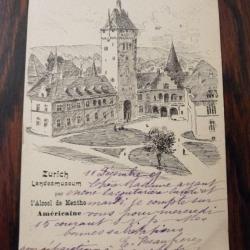 CPA Zurich Landesmuseum l'Alcool de Menthe Américaine