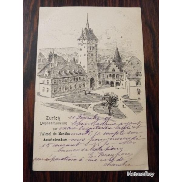 CPA Zurich Landesmuseum l'Alcool de Menthe Am�ricaine