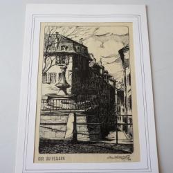 Dessin à l'encre Rue du Perron Genève