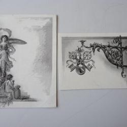 Dessin sur papier plâtré  Édouard JEANMAIRE (1847-1916) Genève