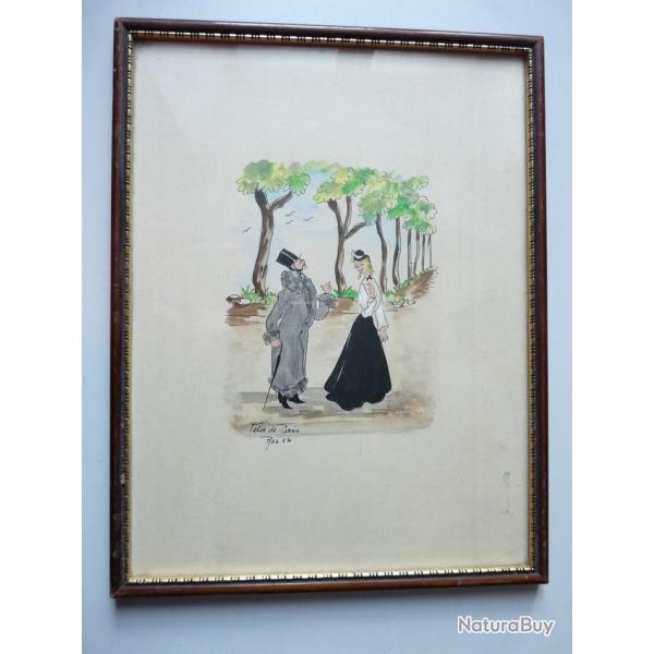 Dessin Valse de Paris sign� ROS Dandy 1952