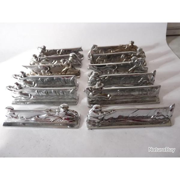 12 Porte-couteaux Chasseur P�cheur Paysans Art d�co