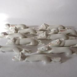 Porte-couteaux porcelaine ( 12 ) art déco art de la table animaux