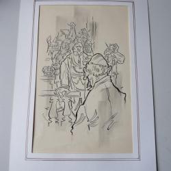 Dessin à l'encre original Jean Leffel