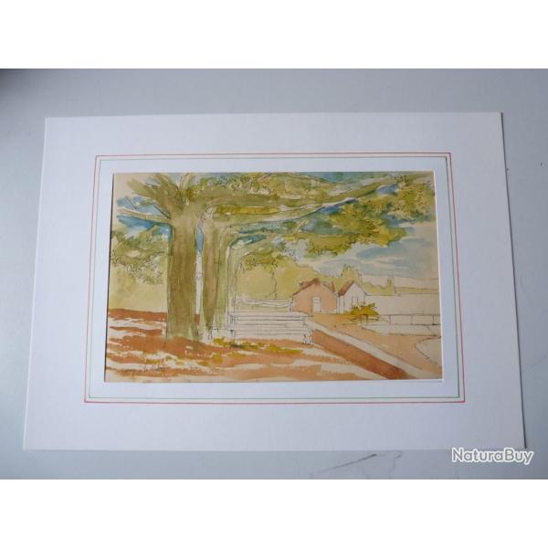 Aquarelle original Auberge a la Belotte Genve