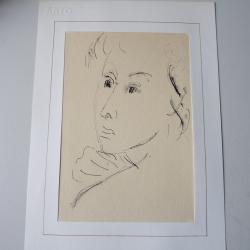 Dessin à l'encre original Portrait