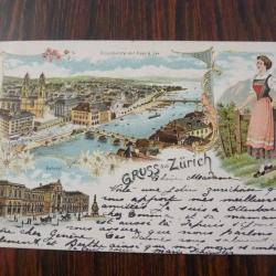 CPA Rue Gruss aus Zürich